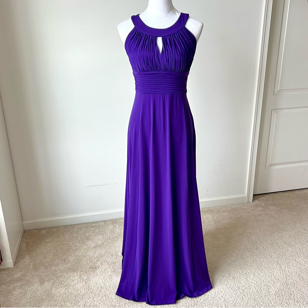 SANGRIA Elegant Purple Keyhole Evening Gown—SZ. 4